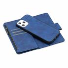 For iPhone 12 Pro Max Skin Feel Detachable Magnetic Zipper Horizontal Flip PU Leather Case with Multi-Card Slots & Holder & Wallet & Photo Frame & Lanyard(Blue) - 3