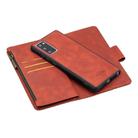 For Samsung Galaxy Note20 Skin Feel Detachable Magnetic Zipper Horizontal Flip PU Leather Case with Multi-Card Slots & Holder & Wallet & Photo Frame & Lanyard(Brown) - 3