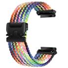 For  Amazfit T-Rex 2 Parachute Snap Buckle Braided Watch Band(White Rainbow) - 1