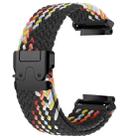 For Amazfit T-Rex Pro Parachute Snap Buckle Braided Watch Band(Black Rainbow) - 1