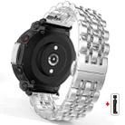 For  Amazfit T-Rex 2 Seven Beads Butterfly Buckle Stainless Steel Watch Band(Silver) - 1
