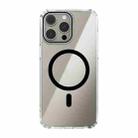 For iPhone 15 Pro Max ABEEL MagSafe Magnetic Color Ring Anti-scratch Transparent Phone Case(Black) - 1