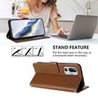 For HTC U24 Pro Embossed Heart Cat Leather Phone Case with Hand Strap(Brown) - 3