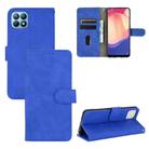 For OPPO Reno4 SE Solid Color Skin Feel Magnetic Buckle Horizontal Flip Calf Texture PU Leather Case with Holder & Card Slots & Wallet(Blue) - 1