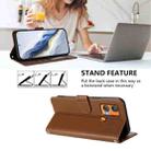For Oukitel C33 Embossed Heart Cat Leather Phone Case with Hand Strap(Brown) - 3