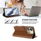 For Oukitel C57S / C57 Pro / Blu J12 Embossed Heart Cat Leather Phone Case with Hand Strap(Brown) - 3