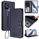 For Umidigi Bison X20 Embossed Heart Cat Leather Phone Case with Hand Strap(Blue) - 1