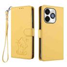 For Umidigi G100x Embossed Heart Cat Leather Phone Case with Hand Strap(Yellow) - 2