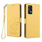 For Redmi Note 11 Pro 5G / 4G Global Embossed Heart Cat Leather Phone Case with Hand Strap(Yellow) - 2