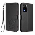 For Redmi Note 11 Pro+ 5G EU Embossed Heart Cat Leather Phone Case with Hand Strap(Black) - 2