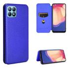 For OPPO Reno4 SE Carbon Fiber Texture Horizontal Flip TPU + PC + PU Leather Case with Card Slot(Blue) - 1