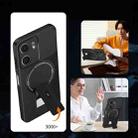 For OPPO A5x 4G / 5G Carbon Fiber Texture MagSafe Phone Case with Holder(Grey) - 3