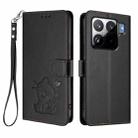 For Xiaomi 15S Pro 5G Embossed Heart Cat Leather Phone Case with Hand Strap(Black) - 2