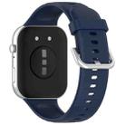 For Huawei Watch Fit 3 Silver Steel Buckle Silicone Watch Band with 3D Curved Film(Midnight Blue) - 3