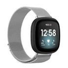 For Fitbit Versa 3 / Fitbit Sense Magnetic Milano Watch Band, Size:Large Size(Silver) - 1