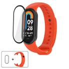 For Xiaomi Smart Band 9 / 9 NFC Solid Color Silicone Watch Band with 3D Curved Film(Orange) - 1