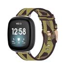 For Fitbit Versa 3 / Fitbit Sense Nylon Canvas Strip Texture Watch Band, Size: Free Size(Yellow) - 1