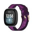 For Fitbit Versa 3 / Fitbit Sense Nylon Canvas Strip Texture Watch Band, Size: Free Size(Purple) - 1