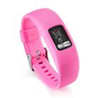 For Garmin Vivofit 4 xDfind Silver Buckle Silicone Sport Watch Band, Size:L(Pink) - 1