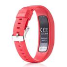 For Garmin Vivofit 4 xDfind Silver Buckle Silicone Sport Watch Band, Size:L(Red) - 2