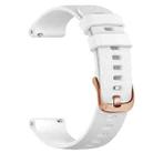 20mm For Garmin Vivoactive 5 / Venu / Forerunner 165 xDfind Rose Gold Buckle Silicone Sport Watch Band(White) - 1