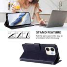 For OPPO A5x 5G / 4G Global Embossed Heart Cat Leather Phone Case with Hand Strap(Blue) - 3