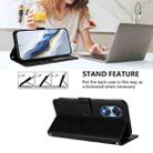 For OPPO A78 5G Global / A1x 5G Embossed Heart Cat Leather Phone Case with Hand Strap(Black) - 3
