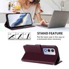 For OPPO A80 5G EU / K12x 5G Global Embossed Heart Cat Leather Phone Case with Hand Strap(Dark Purple) - 3