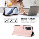 For OPPO Reno8 T 4G Global Embossed Heart Cat Leather Phone Case with Hand Strap(Pink) - 3