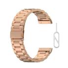 For Fitbit Versa 3 / Fitbit Sense 3-Beads Stainless Steel Watch Band with Disassembly Tools(Rose Gold) - 1