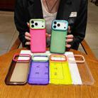 For iPhone 17 Pro Color Contrast Lens Frame Transparent TPU Phone Case(Yellow+Rose Red) - 2