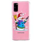 For Samsung Galaxy S20+ Christmas Pattern TPU Protective Case(Broom Snowman) - 1