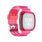 For Fitbit Versa 3 / Fitbit Sense Transparent One-piece TPU Watch Band, Size: Free Size(Rose Red) - 1