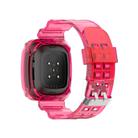 For Fitbit Versa 3 / Fitbit Sense Transparent One-piece TPU Watch Band, Size: Free Size(Rose Red) - 2