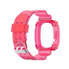 For Fitbit Versa 3 / Fitbit Sense Transparent One-piece TPU Watch Band, Size: Free Size(Rose Red) - 3