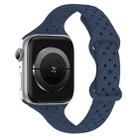 For Apple Watch 38 / 40 / 41 / S10 42mm xDfind Butterfly Buckle Braid Silicone Watch Band(Dark Blue) - 1