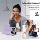 For iPhone 17 Pro Max Seven Card Slots Zipper Wallet Leather Phone Case with Lanyard(Light Purple) - 3