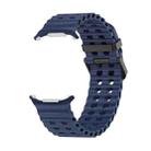 For Samsung Galaxy Watch Ultra 2025 Marine Double Buckle Silicone Watch Band with 3D Curved Film(Blue) - 3