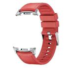 For Samsung Galaxy Watch8 Classic 46mm Silicone Leather Skin Watch Band with 3D Curved Film(Red) - 3