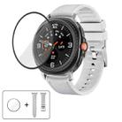 For Samsung Galaxy Watch8 40mm Silicone Leather Skin Watch Band with 3D Curved Film(Light Grey) - 1
