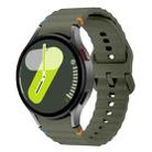 For Samsung Galaxy Watch7 40mm Wave Stitching Silicone Watch Band with 3D Curved Film(Army Green) - 2