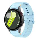 For Samsung Galaxy Watch7 40mm Wave Stitching Silicone Watch Band with 3D Curved Film(Light Blue) - 2