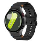 For Samsung Galaxy Watch6 44mm Wave Stitching Silicone Watch Band with 3D Curved Film(Black) - 2
