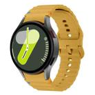 For Samsung Galaxy Watch5 Pro 45mm Wave Stitching Silicone Watch Band with 3D Curved Film(Yellow) - 2