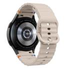 For Samsung Galaxy Watch4 44mm Wave Stitching Silicone Watch Band with 3D Curved Film(Starlight) - 3