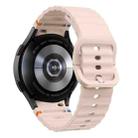 For Samsung Galaxy Watch4 Classic 46mm Wave Stitching Silicone Watch Band with 3D Curved Film(Pink) - 3