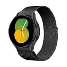 For Samsung Galaxy Watch5 Pro 45mm Milanese Magnetic Stainless Steel Watch Band with 3D Curved Film(Black) - 2