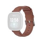 For Fitbit Versa 3 / Fitbit Sense Round Tail Leather Watch Band, Size: Free Size(Brown) - 1