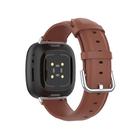 For Fitbit Versa 3 / Fitbit Sense Round Tail Leather Watch Band, Size: Free Size(Brown) - 2