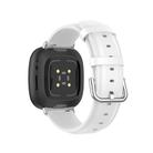 For Fitbit Versa 3 / Fitbit Sense Round Tail Leather Watch Band, Size: Free Size(White) - 2